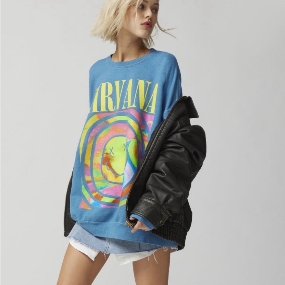 Urban outfitters Nirvana sweatshirt in aqua